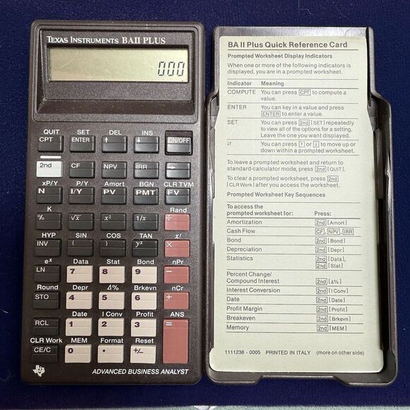 Texas Instruments BA II Plus Advanced Business Analyst Calculator Reference Work - Picture 2 of 4